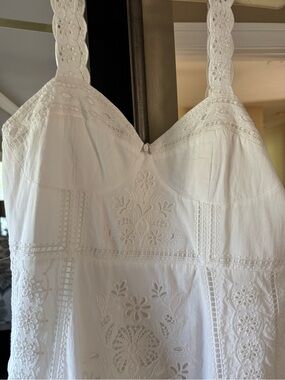 FARM Rio White Cotton Eyelet Dress